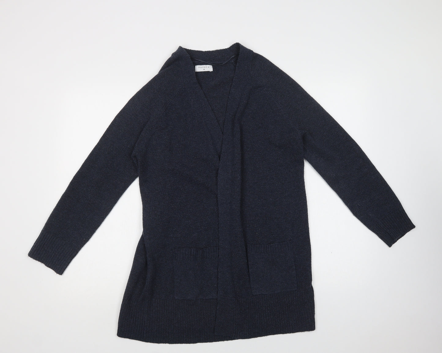 Matalan Womens Blue V-Neck  Polyester Cardigan Jumper Size M