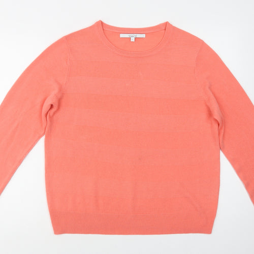 Vida Vi Womens Pink Crew Neck  Acrylic Pullover Jumper Size L