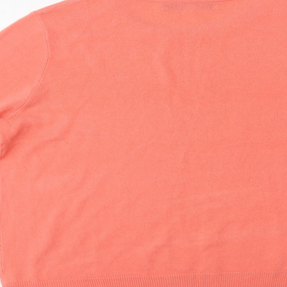 Vida Vi Womens Pink Crew Neck  Acrylic Pullover Jumper Size L