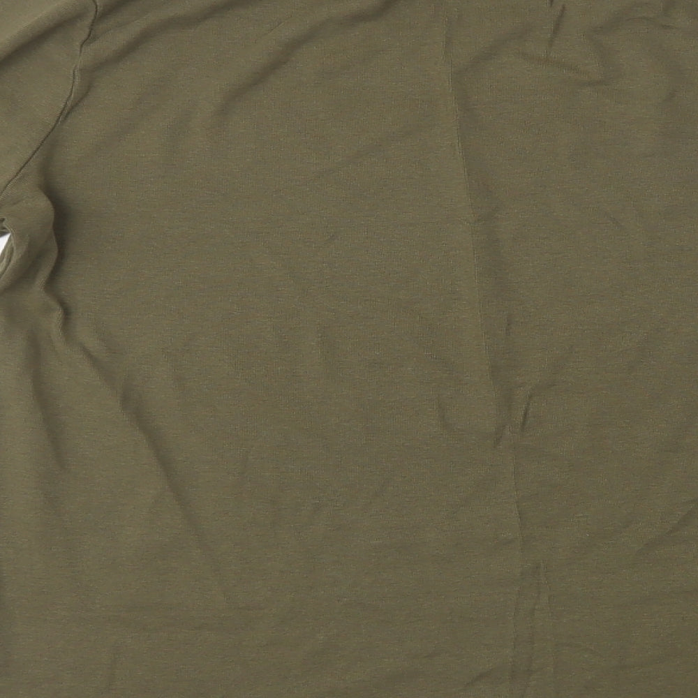 Pep & Co Womens Green  Cotton Basic T-Shirt Size 14 Crew Neck