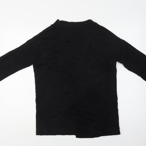 Zara Womens Black V-Neck  Viscose Cardigan Jumper Size M