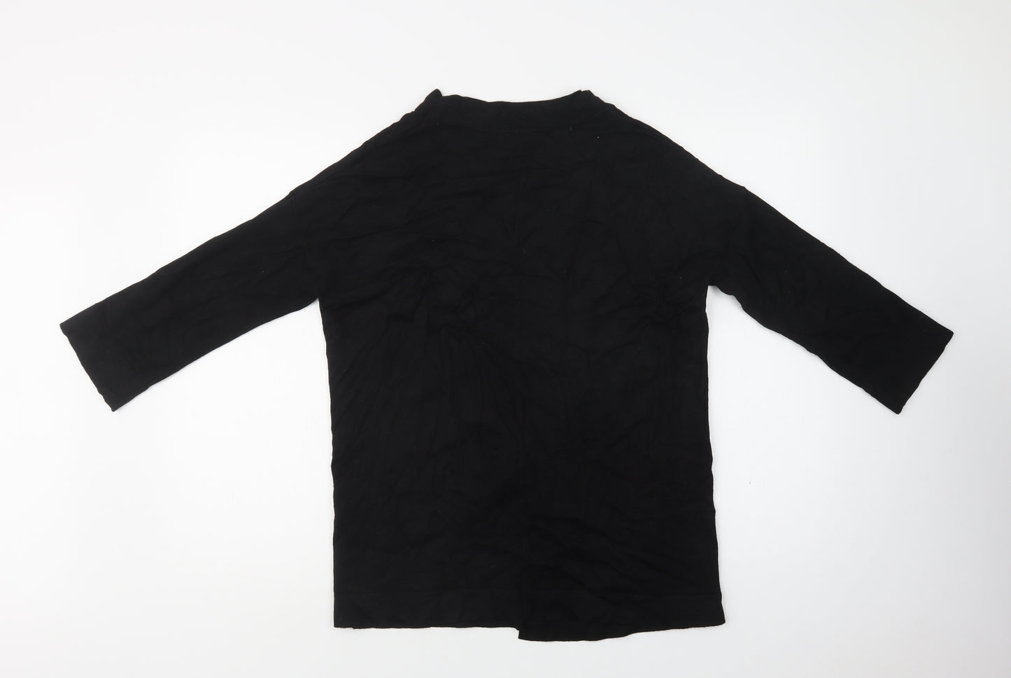 Zara Womens Black V-Neck  Viscose Cardigan Jumper Size M