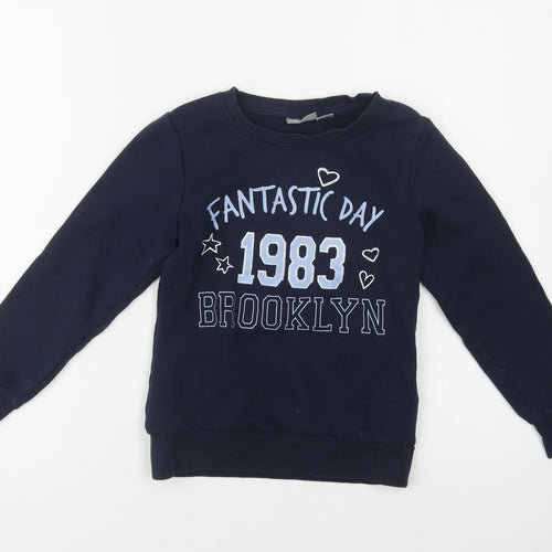 Pepperts Girls Blue  Cotton Pullover Sweatshirt Size 6-7 Years   - Brooklyn