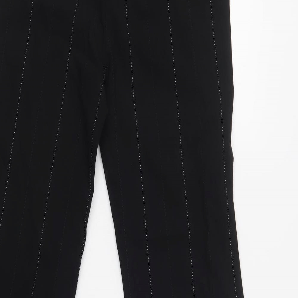 E-vie Womens Black Striped Viscose Dress Pants Trousers Size 12 L31 in Regular Button
