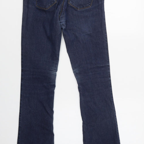 NEXT Womens Blue  Cotton Bootcut Jeans Size 12 L32 in Regular Button