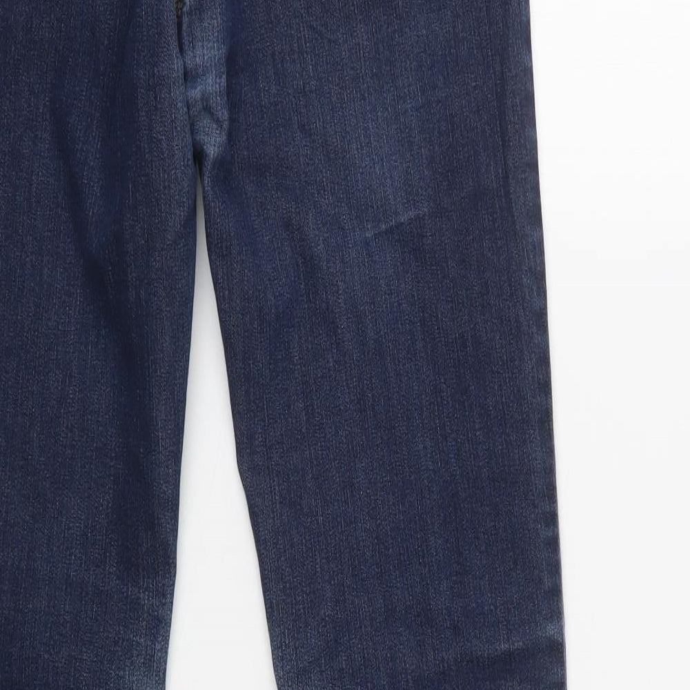 NEXT Womens Blue  Cotton Bootcut Jeans Size 12 L32 in Regular Button