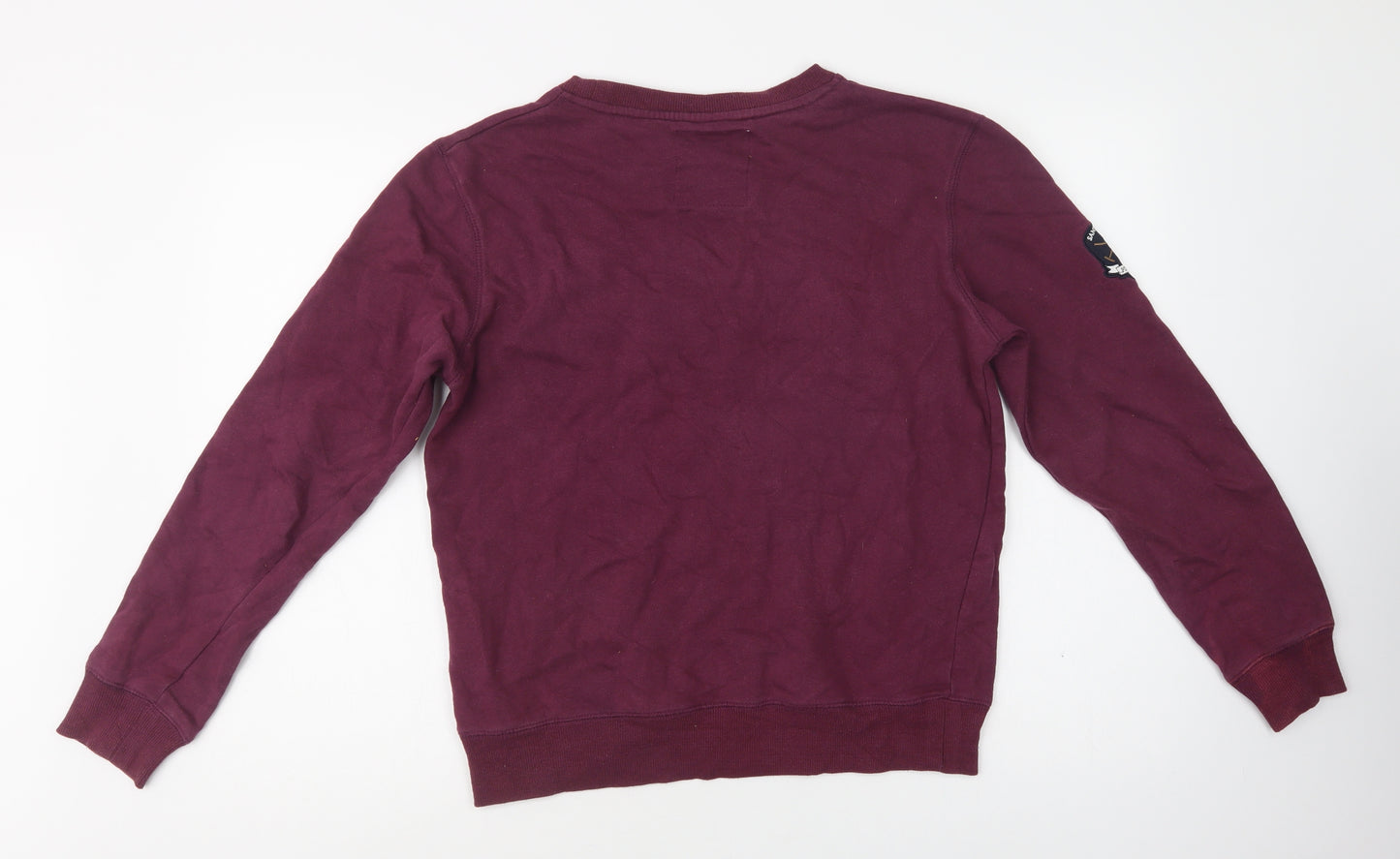 Santa Monica Polo Club Womens Purple  Cotton Pullover Sweatshirt Size M
