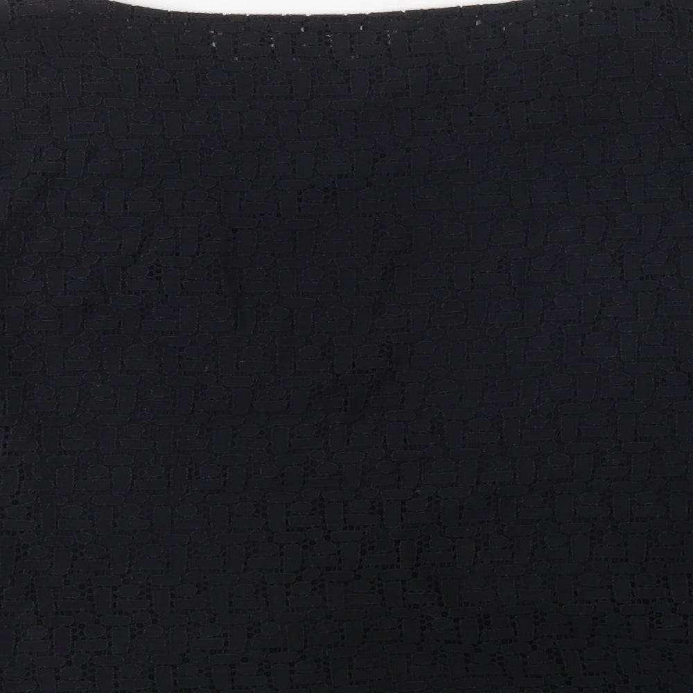 Banana Republic Womens Black  Cotton Basic Blouse Size 8 Boat Neck