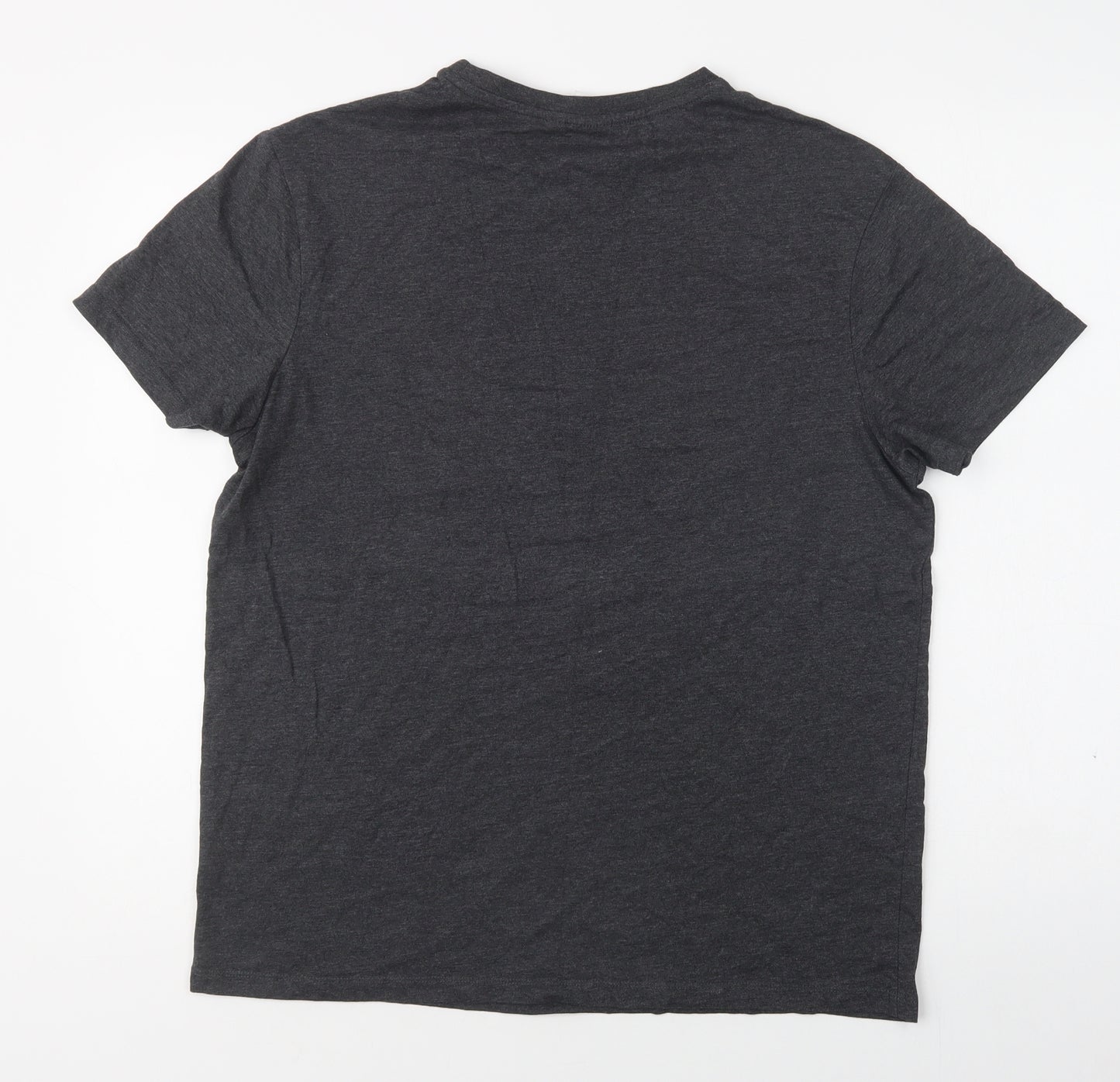 Primark Womens Grey  Polyacrylate Fibre Basic T-Shirt Size L Crew Neck - Black Panther