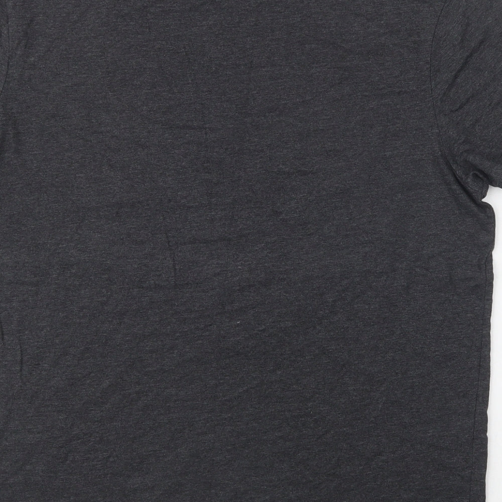 Primark Womens Grey  Polyacrylate Fibre Basic T-Shirt Size L Crew Neck - Black Panther
