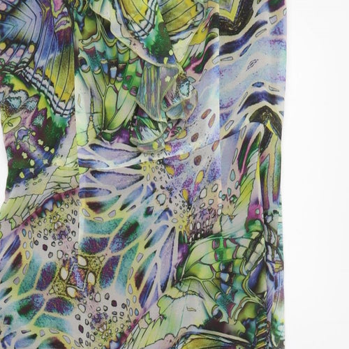 Per Una Womens Multicoloured Geometric Polyester Maxi  Size 14  V-Neck Hook & Eye