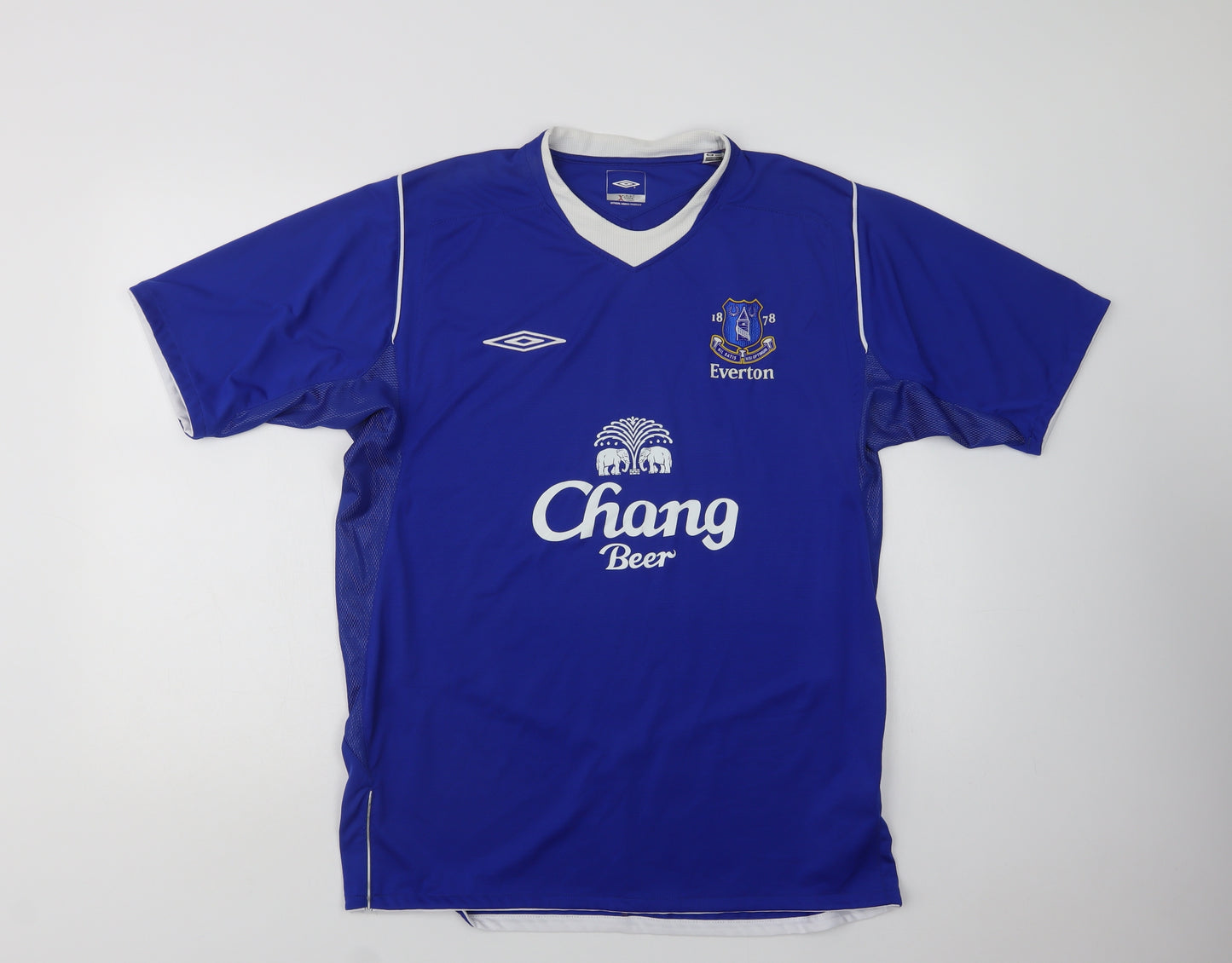 Umbro Mens Blue  Polyester  T-Shirt Size L Crew Neck  - Everton FC