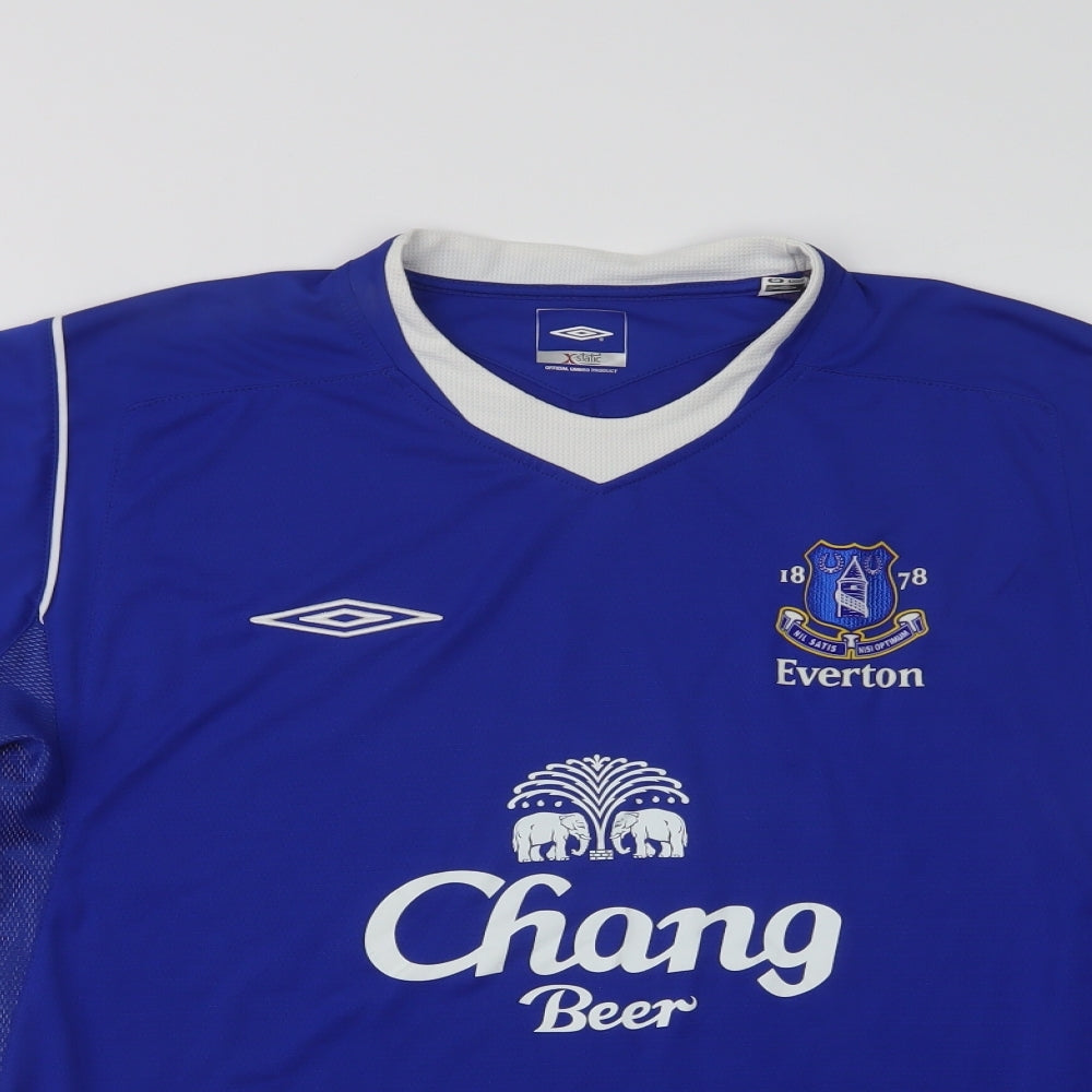 Umbro Mens Blue  Polyester  T-Shirt Size L Crew Neck  - Everton FC