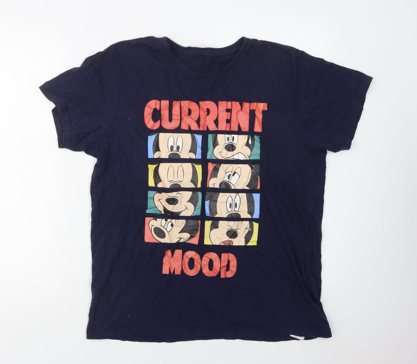 Character.Com Womens Blue  Cotton Basic T-Shirt Size M Crew Neck - Mickey Mouse