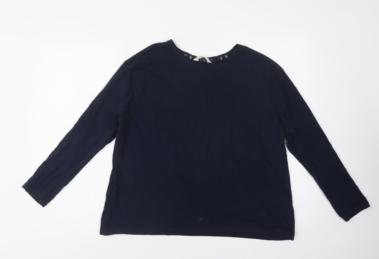 M&S Womens Blue  Cotton Top Pyjama Top Size L