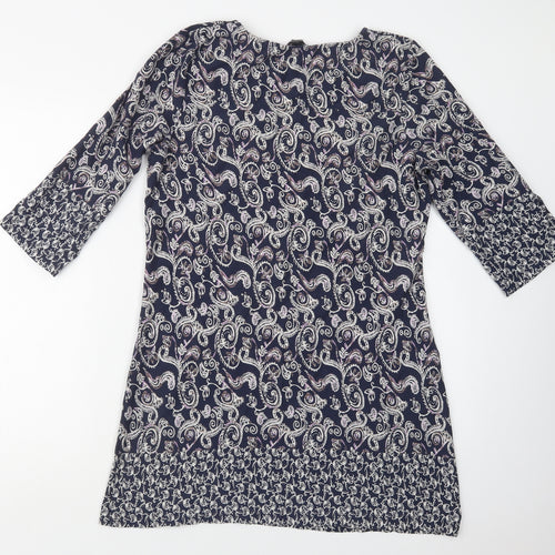 Marisota Womens Blue Paisley Cotton A-Line  Size M  Crew Neck