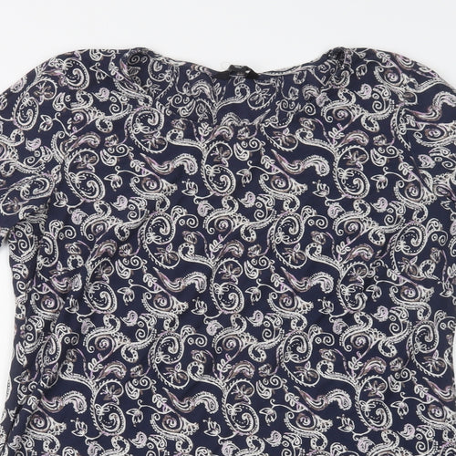 Marisota Womens Blue Paisley Cotton A-Line  Size M  Crew Neck