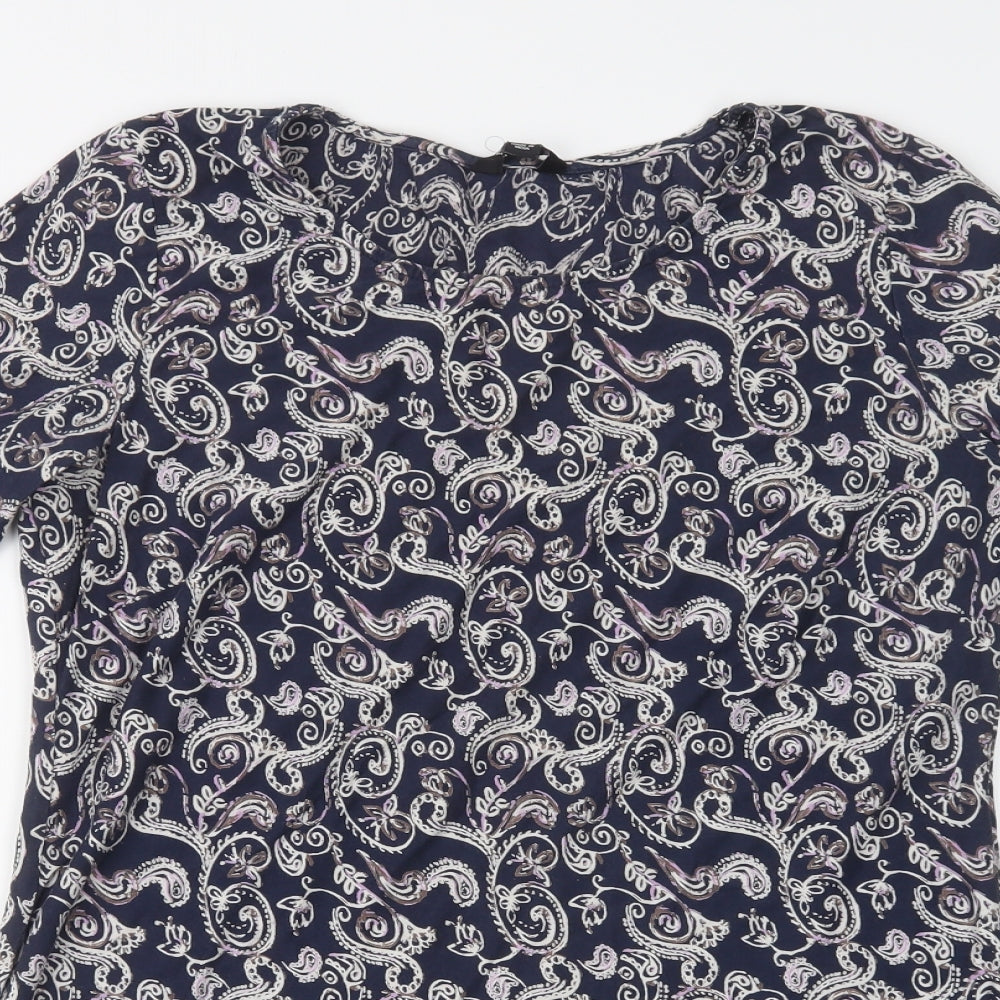Marisota Womens Blue Paisley Cotton A-Line  Size M  Crew Neck