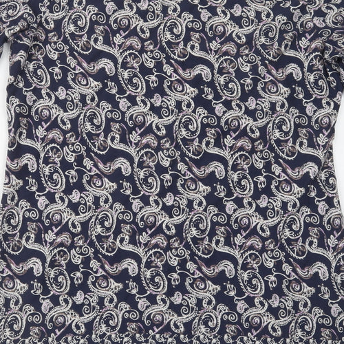 Marisota Womens Blue Paisley Cotton A-Line  Size M  Crew Neck
