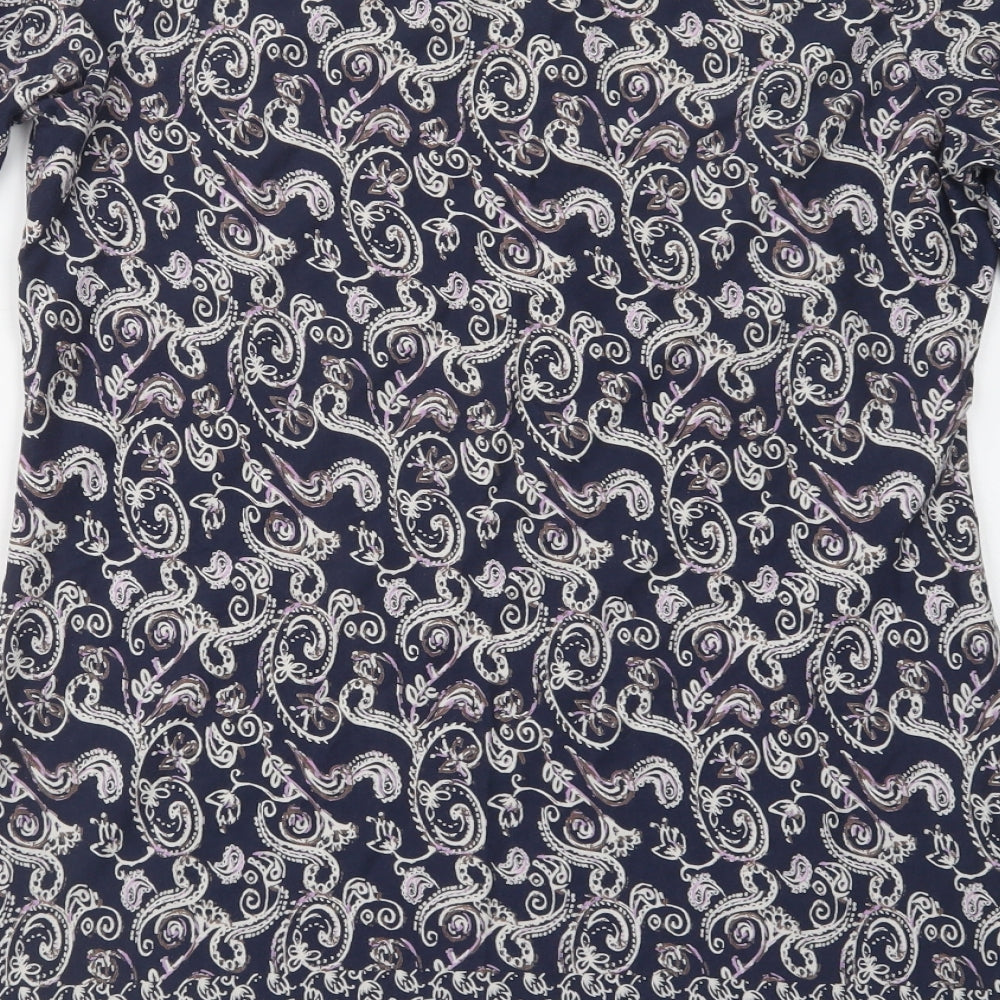 Marisota Womens Blue Paisley Cotton A-Line  Size M  Crew Neck