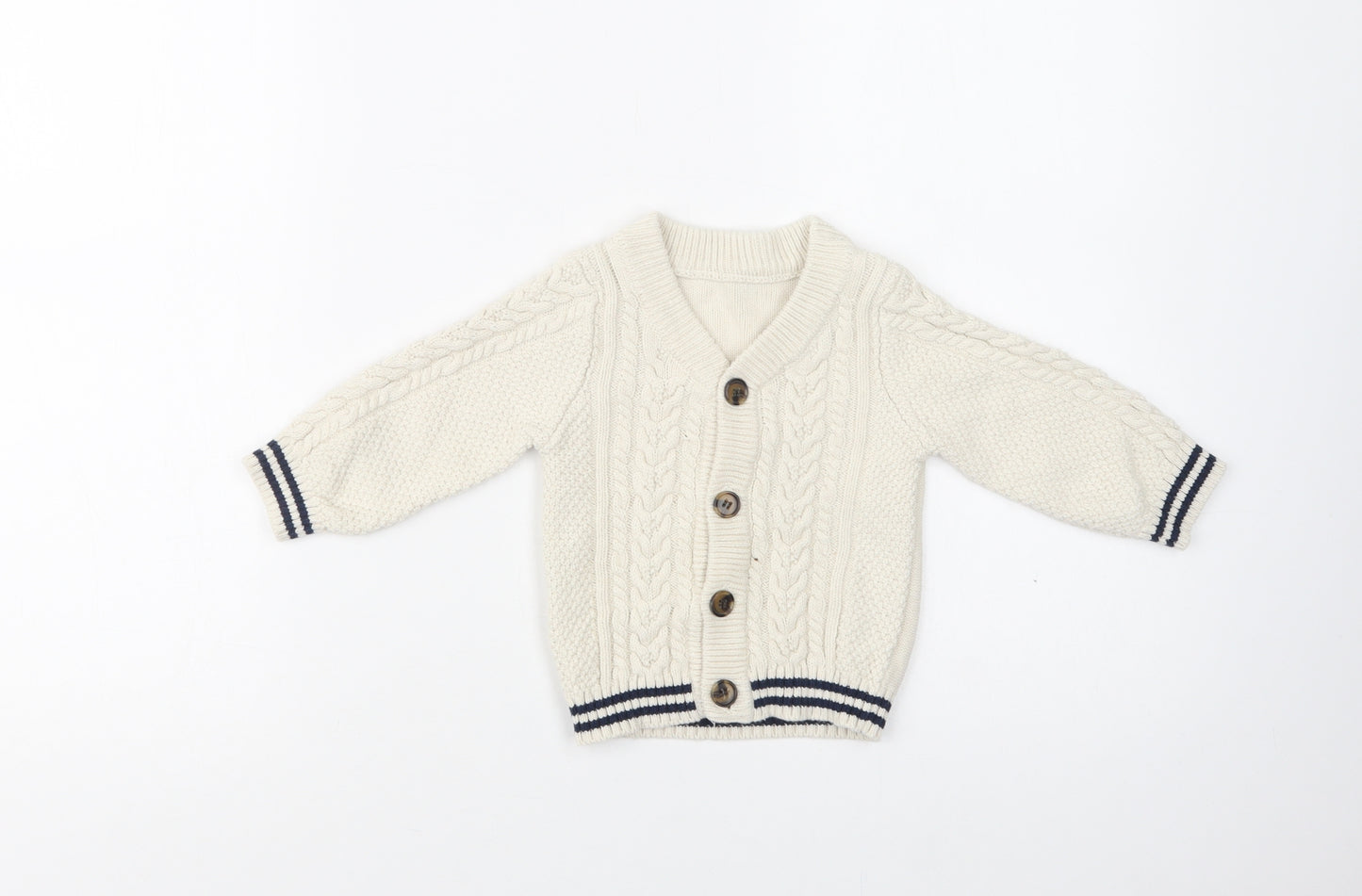 Nutmeg Baby Ivory  Cotton Cardigan Jumper Size 12-18 Months  Button