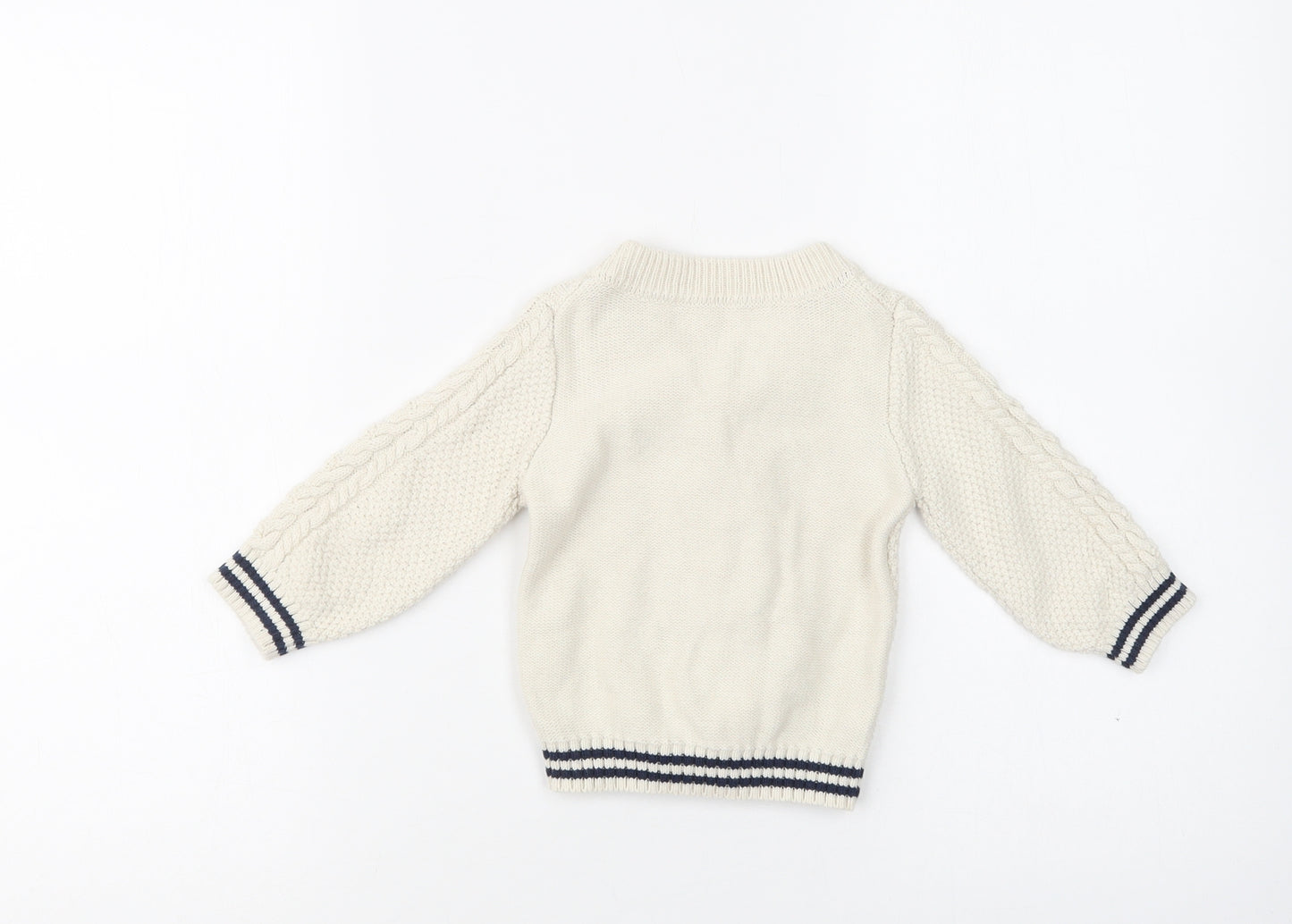 Nutmeg Baby Ivory  Cotton Cardigan Jumper Size 12-18 Months  Button