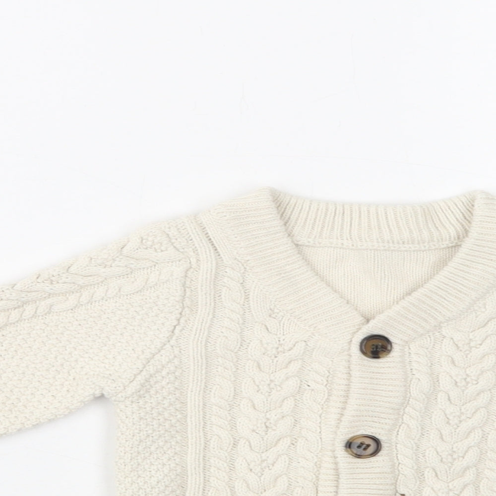 Nutmeg Baby Ivory  Cotton Cardigan Jumper Size 12-18 Months  Button