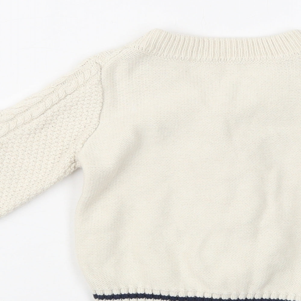 Nutmeg Baby Ivory  Cotton Cardigan Jumper Size 12-18 Months  Button