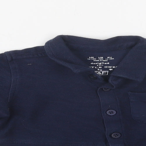 F&F Baby Blue  Cotton Basic Button-Up Size 12-18 Months Collared Button