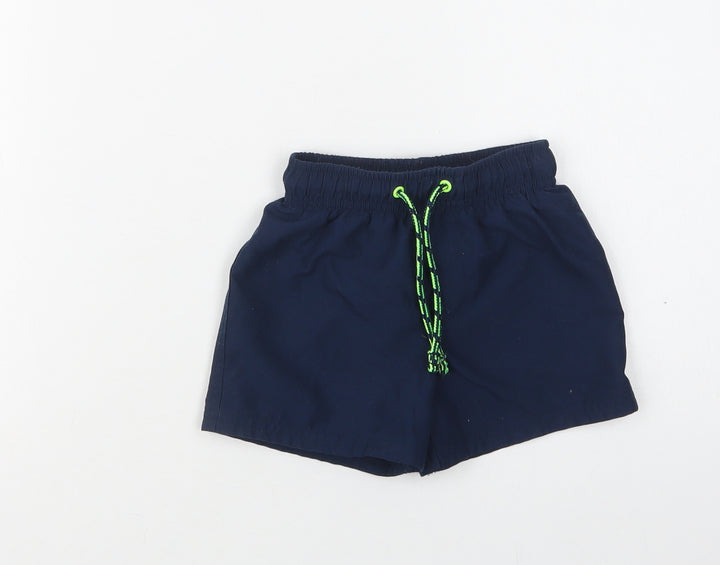 George Baby Blue Polyester Cropped Trousers Size 12-18 Months Drawstring