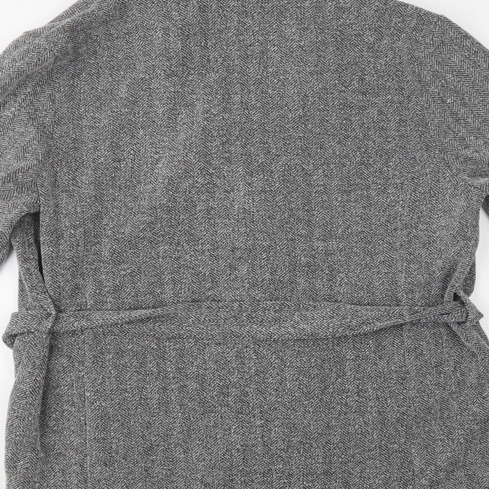 Primark Womens Grey Herringbone  Overcoat Blazer Size 12