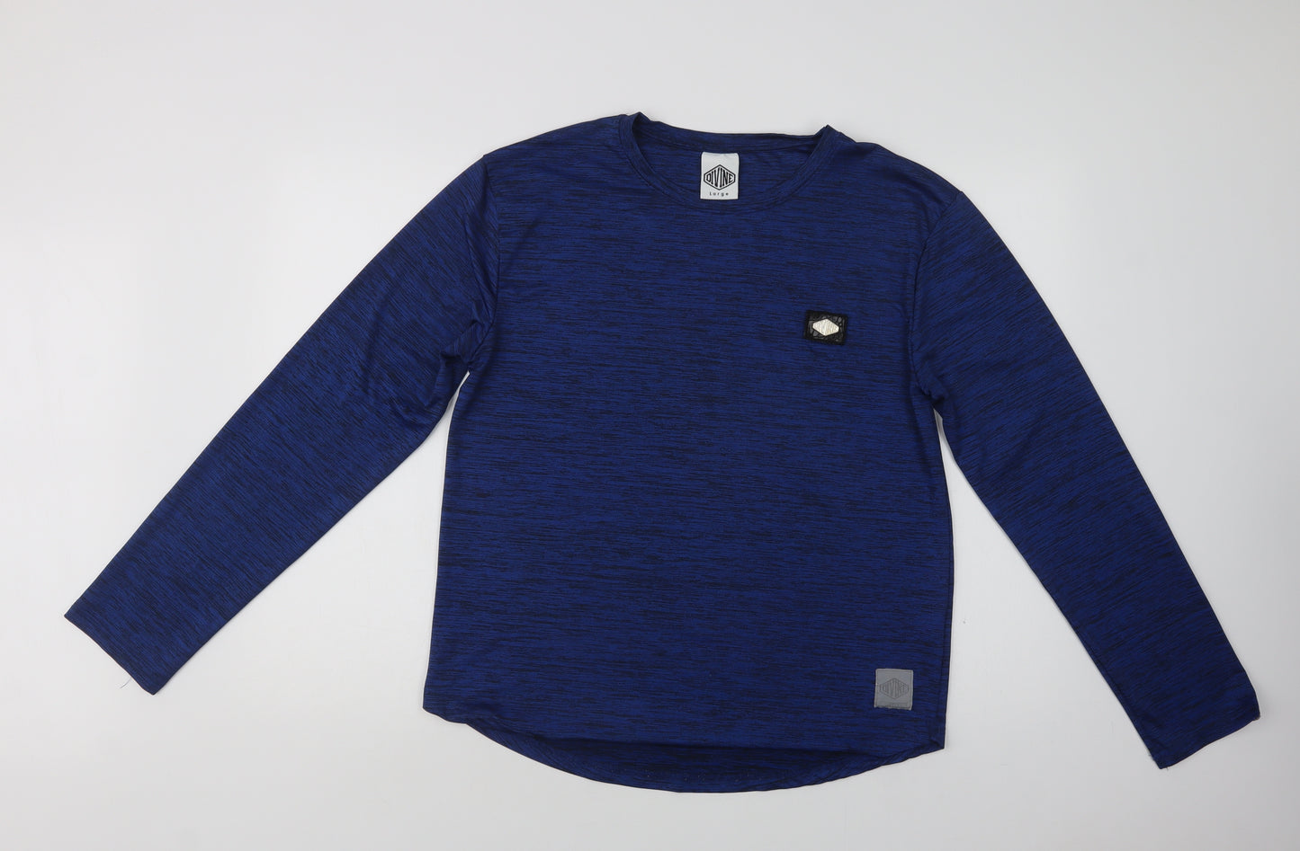 Divine Mens Blue  Polyester  T-Shirt Size L Crew Neck