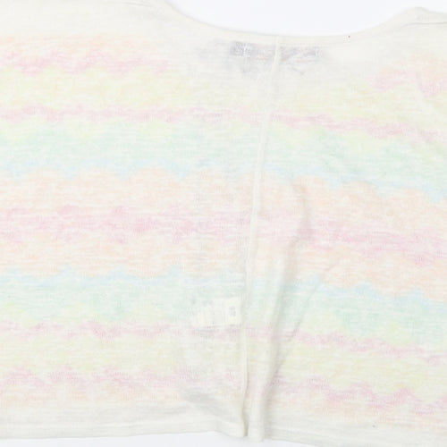 QED Womens Multicoloured Geometric Polyester Basic Blouse Size M Round Neck