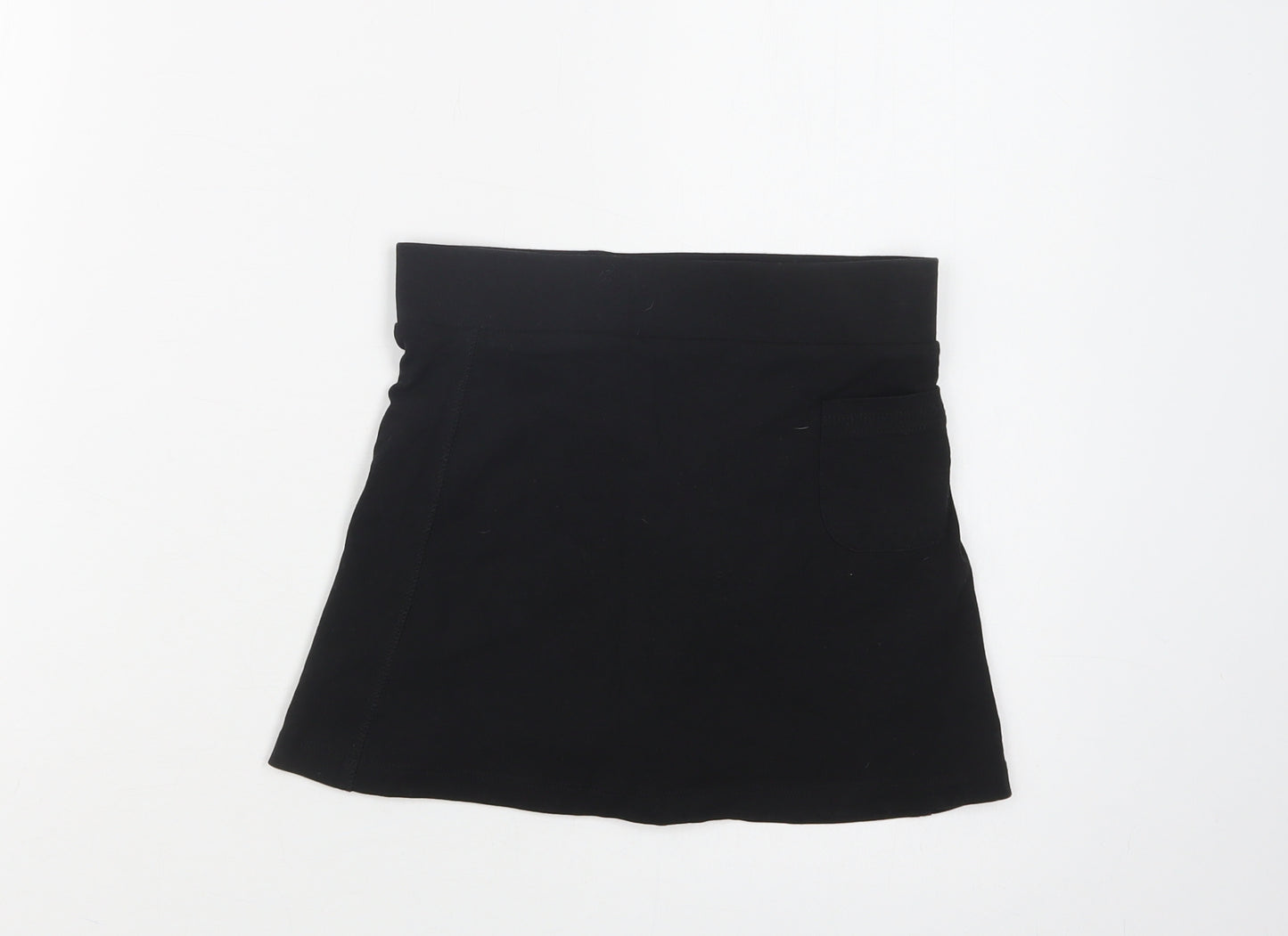 M&S Girls Black  Cotton A-Line Skort Size 8-9 Years  Regular