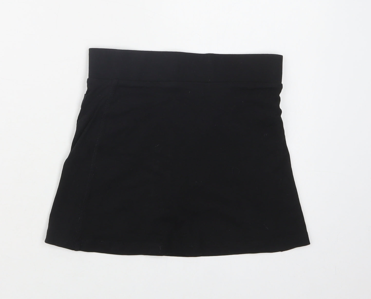 M&S Girls Black  Cotton A-Line Skort Size 8-9 Years  Regular