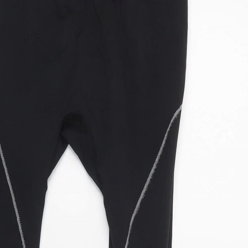 Sundried Womens Black  Polyamide Compression Leggings Size M L28 in Regular