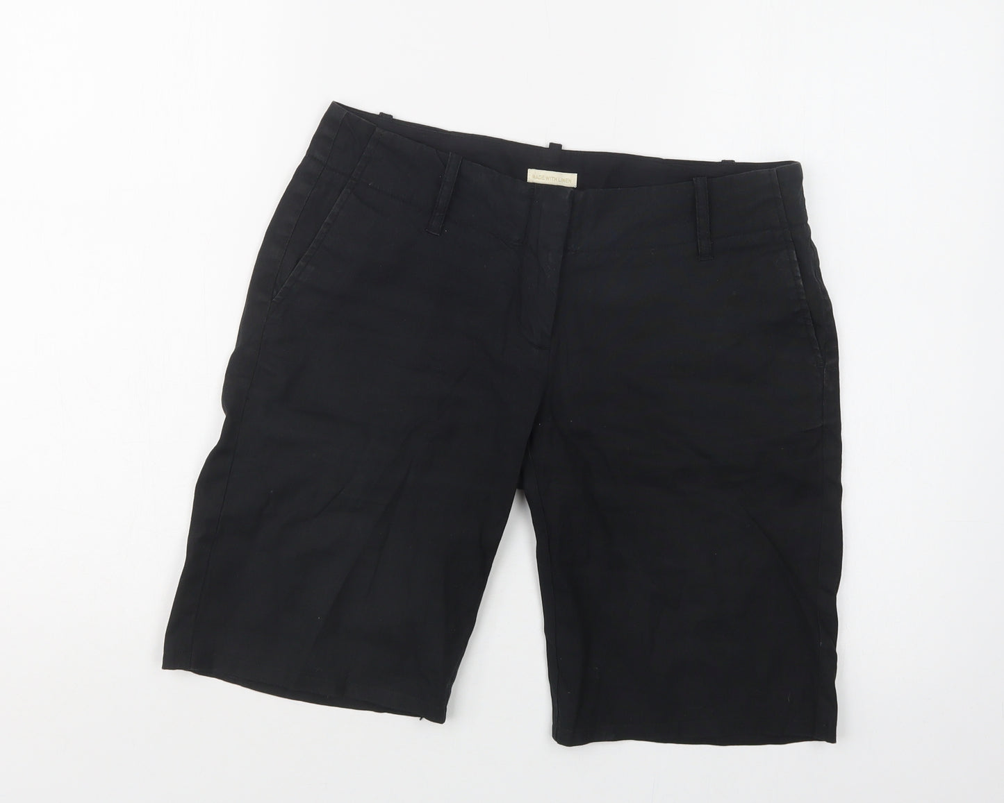 Gap Womens Black  Linen Chino Shorts Size 32 L10 in Regular Hook & Loop