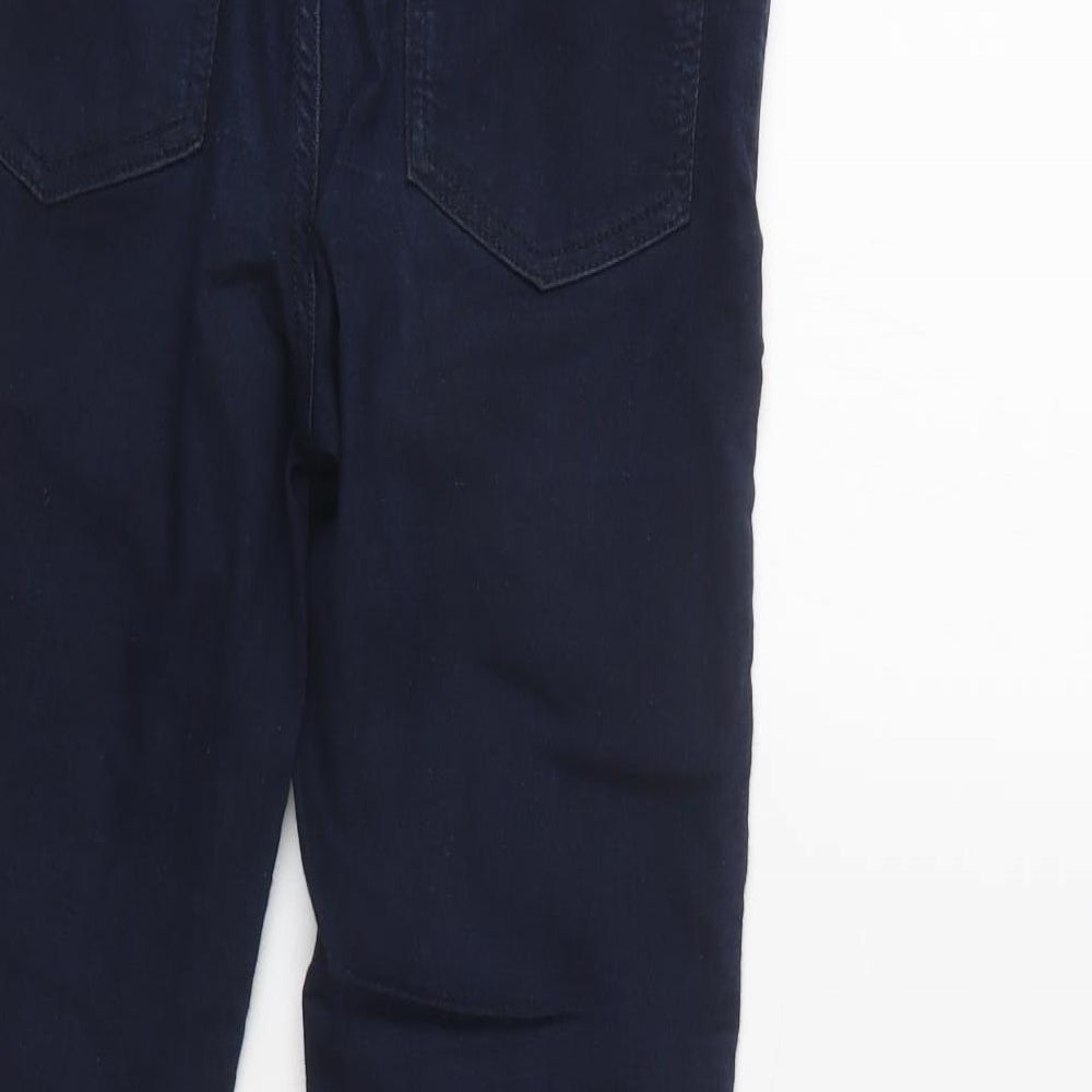 M&S Womens Blue  Cotton Jegging Jeans Size 8 L30 in Regular Button