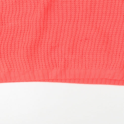 Topshop Womens Pink Crew Neck  Acrylic Pullover Jumper Size 10