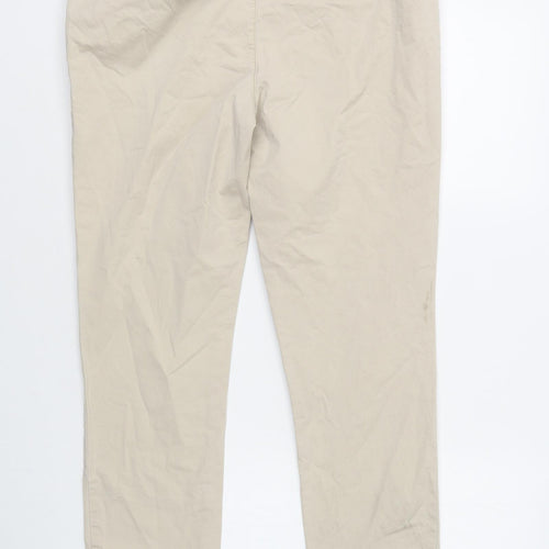 Tommy Hilfiger Womens Beige  Cotton Chino Trousers Size 14 L29 in Regular Button