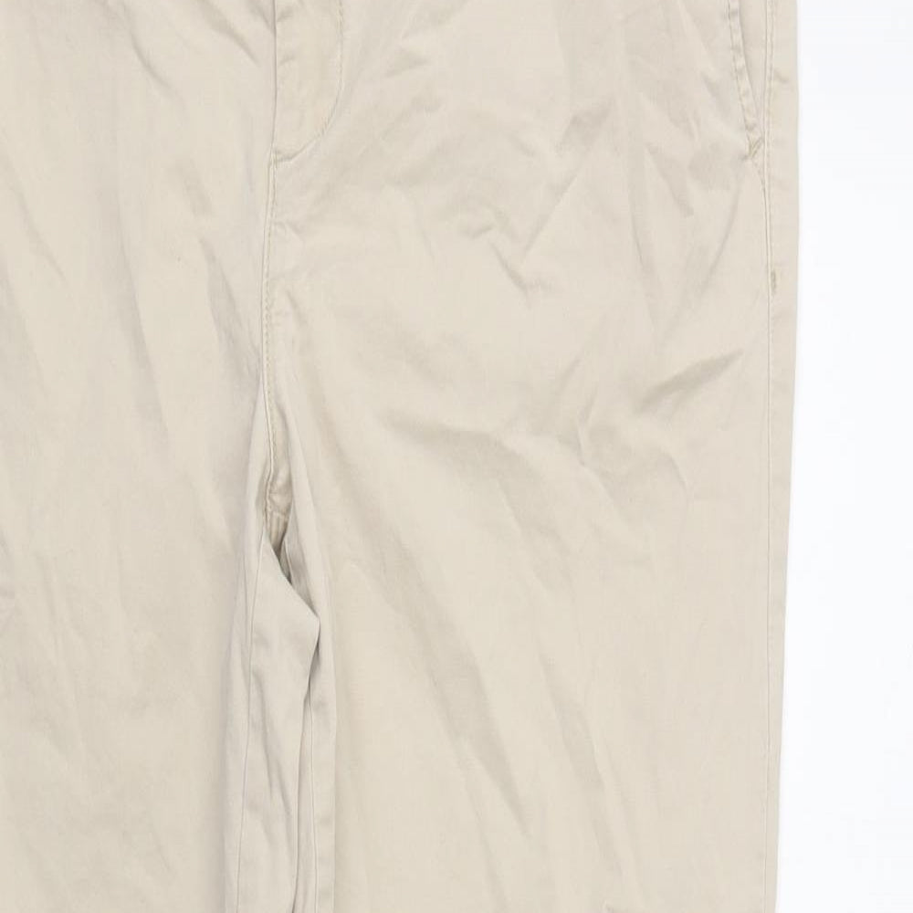 Tommy Hilfiger Womens Beige  Cotton Chino Trousers Size 14 L29 in Regular Button