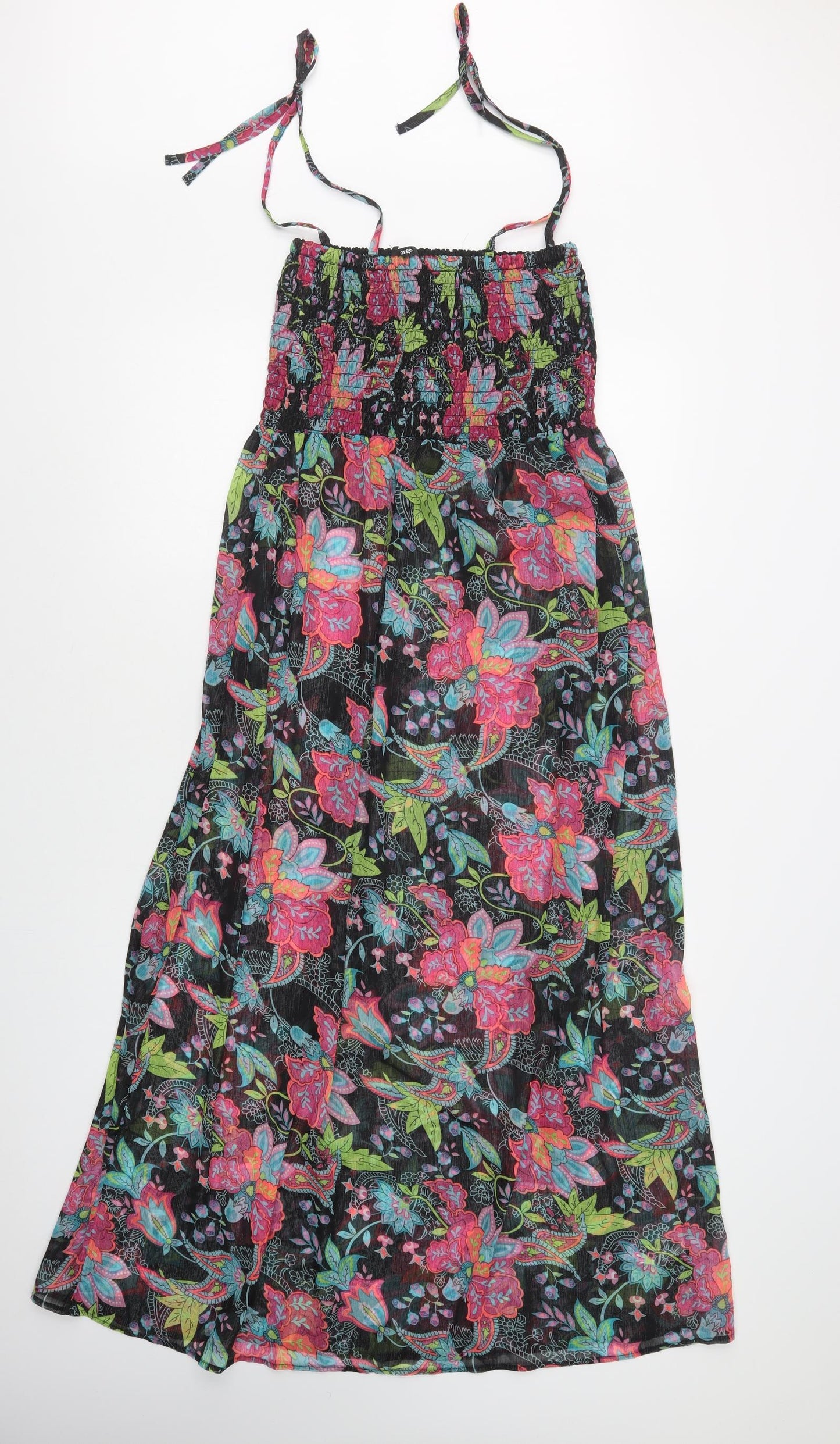 George Womens Black Floral Polyester Maxi  Size M  Square Neck