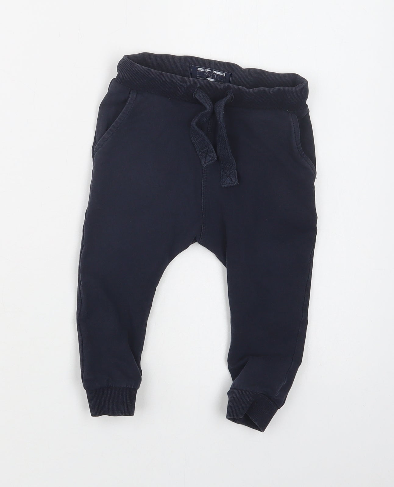 NEXT Baby Blue  Cotton Jogger Trousers Size 12-18 Months  Drawstring