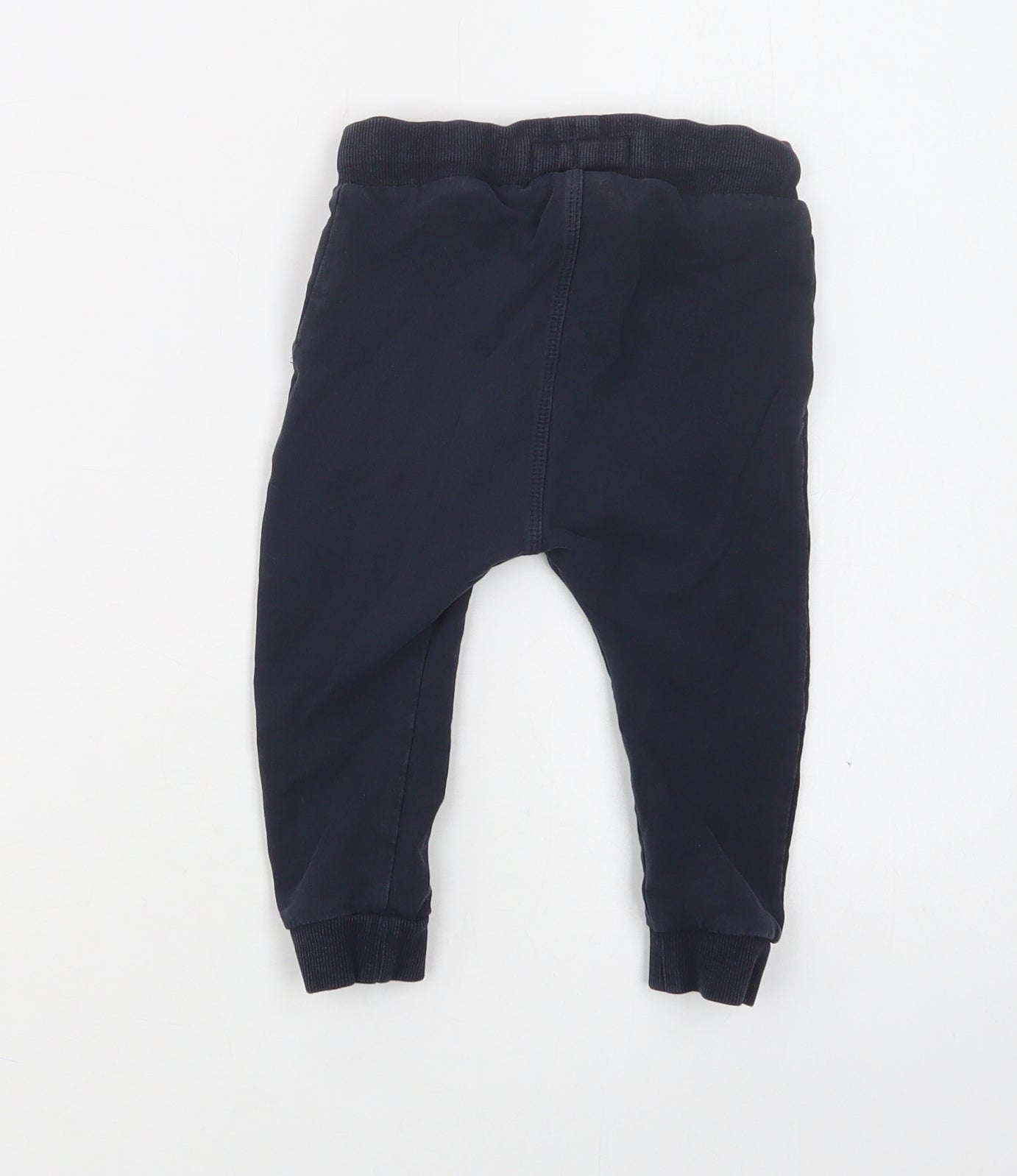 NEXT Baby Blue  Cotton Jogger Trousers Size 12-18 Months  Drawstring
