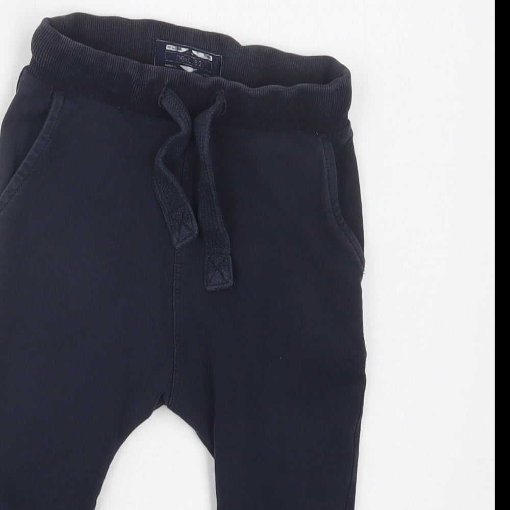 NEXT Baby Blue  Cotton Jogger Trousers Size 12-18 Months  Drawstring