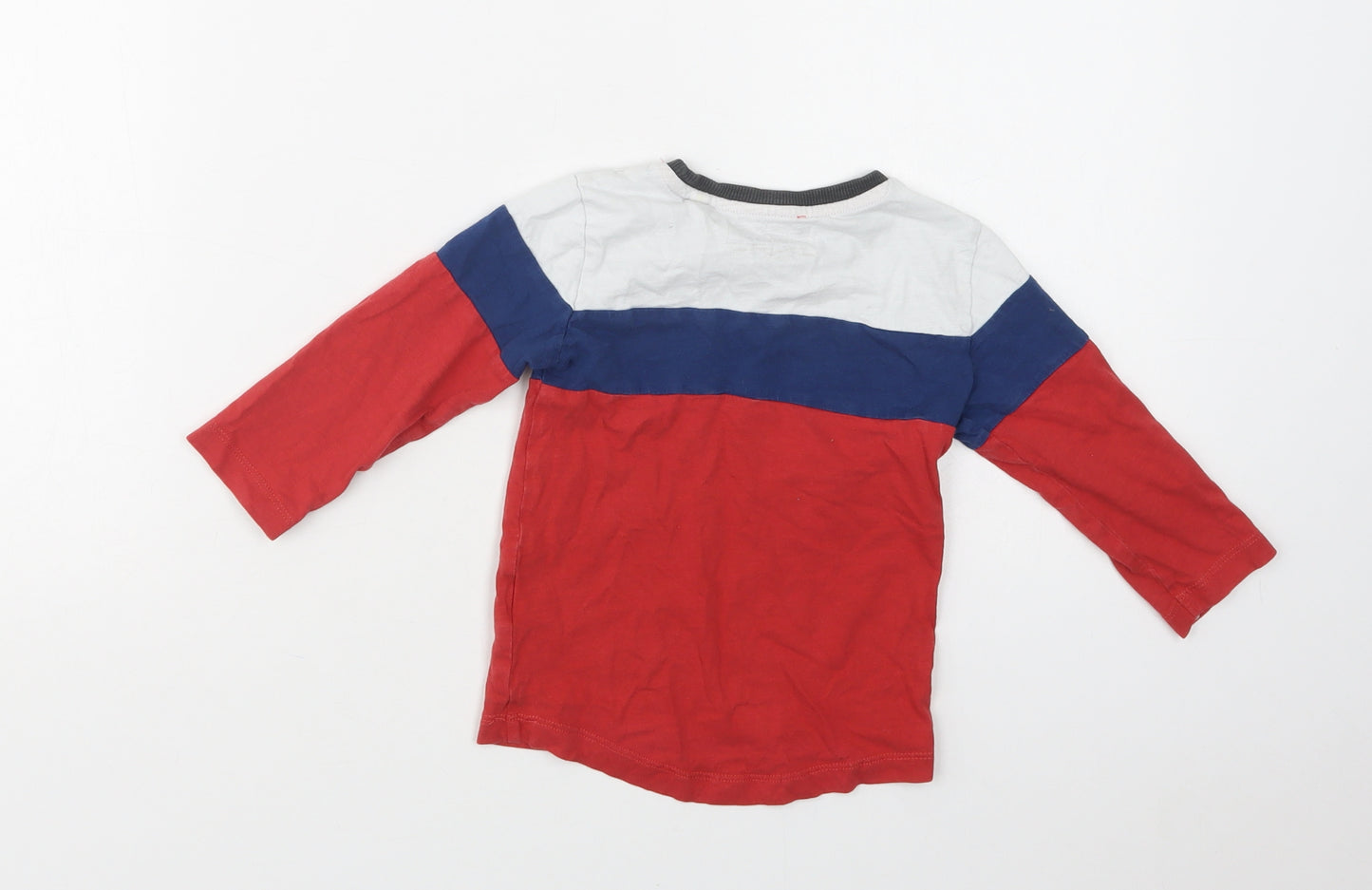NEXT Baby Red Striped Cotton Basic T-Shirt Size 12-18 Months Crew Neck