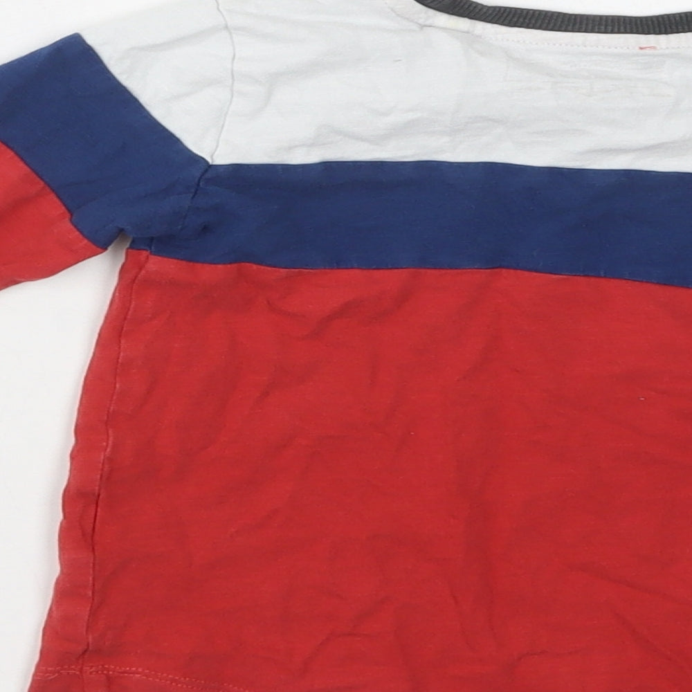 NEXT Baby Red Striped Cotton Basic T-Shirt Size 12-18 Months Crew Neck