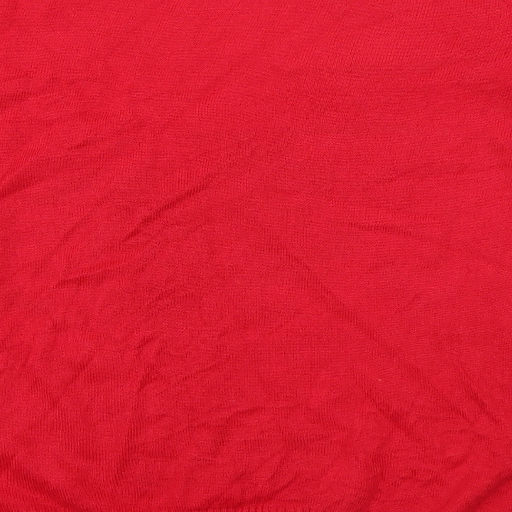 ESMARA Womens Red Round Neck  Acrylic Pullover Jumper Size 8   - Rudolph