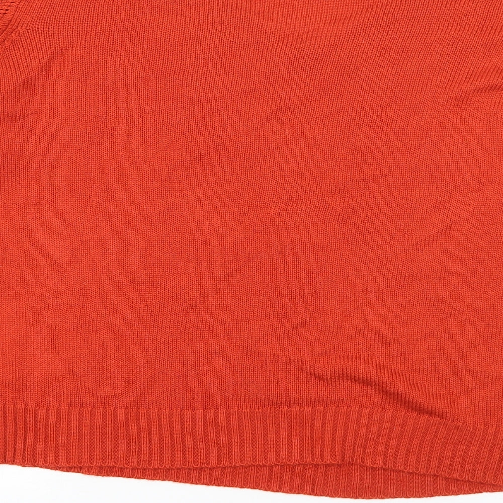 Preworn Womens Orange Crew Neck  Acrylic Pullover Jumper Size 16