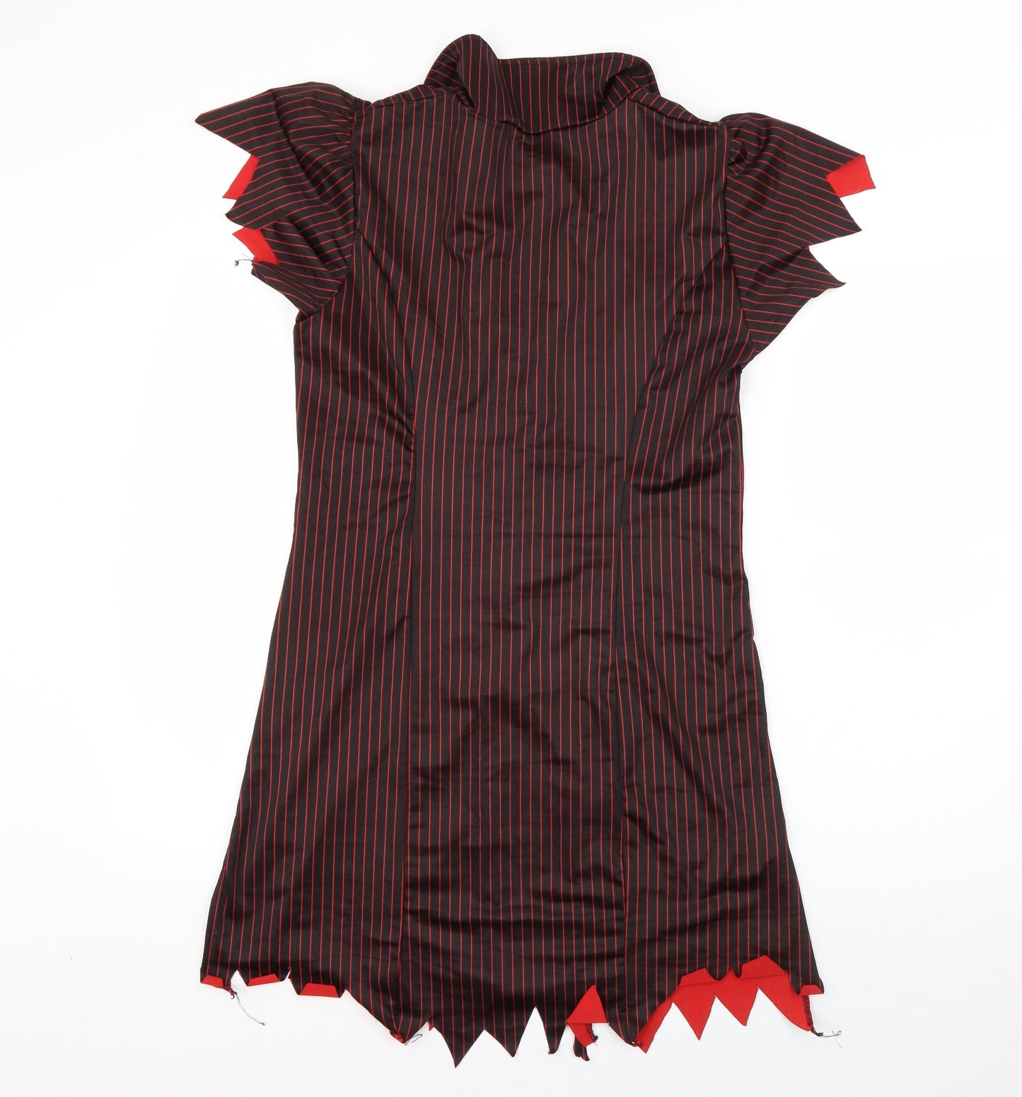 Smiffys Womens Black Striped Polyester Bodycon  Size M  Collared Zip - Bullet Wound Dress